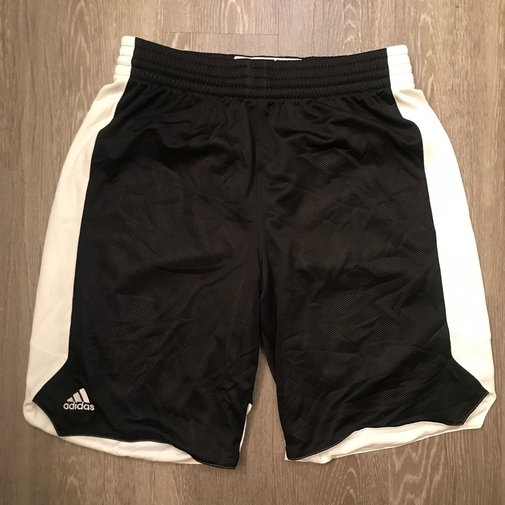 Adidas Black White Basketball Athletic Reversible Shorts Men’s Size Medium